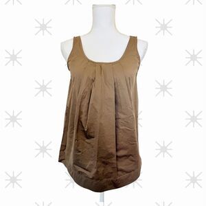 Zara Basics Women's Brown Pleated Swing Top M